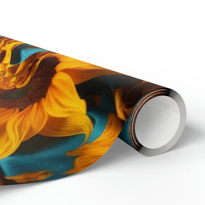 Sunflower Satin Swirl - Wrapping Paper - Home Decor - g(0D·IO) - 30'' x 72'' - Matte -
