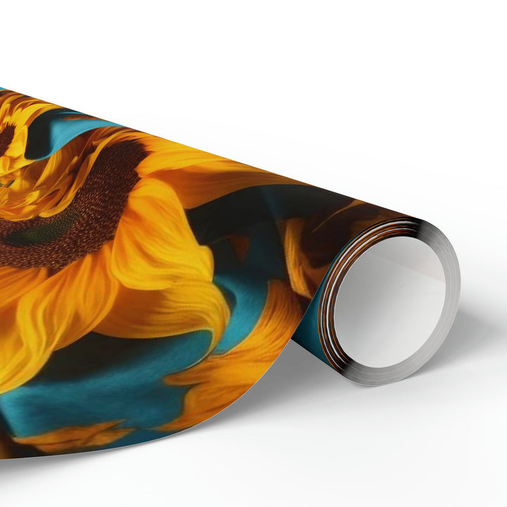 Sunflower Satin Swirl - Wrapping Paper - Home Decor - g(0D·IO) - 30'' x 72'' - Matte -
