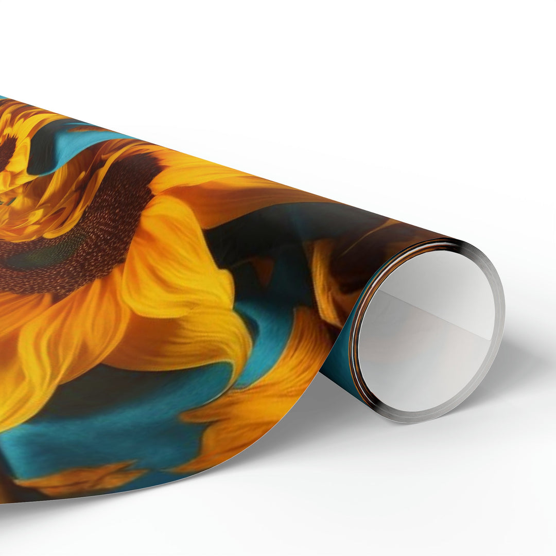 Sunflower Satin Swirl - Wrapping Paper - Home Decor - g(0D·IO) - 30'' x 72'' - Matte -