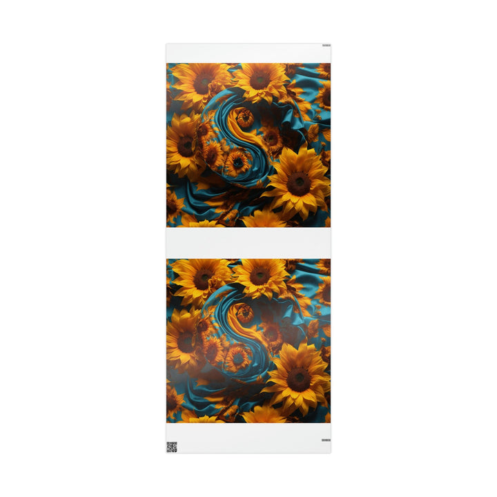 Sunflower Satin Swirl - Wrapping Paper - Home Decor - g(0D·IO) - 30'' x 72'' - Glossy -