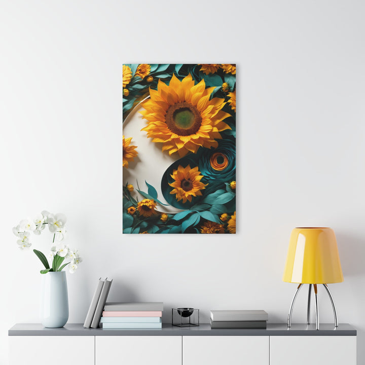 Sunflower Turquoise Elegance - Acrylic Prints (French Cleat Hanging) - Home Decor - g(0D·IO) - 24" x 36" (Vertical) - 0.25'' -