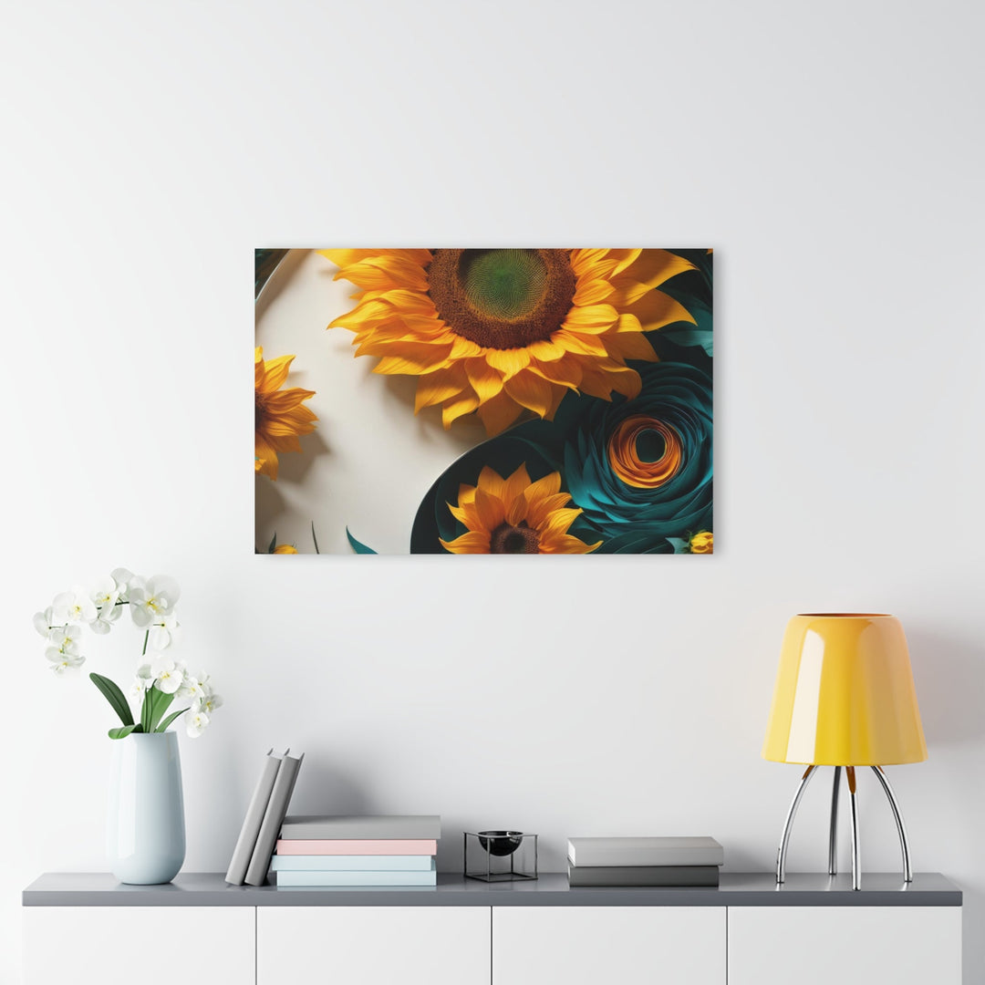 Sunflower Turquoise Elegance - Acrylic Prints (French Cleat Hanging) - Home Decor - g(0D·IO) - 24" x 36" (Vertical) - 0.25'' -