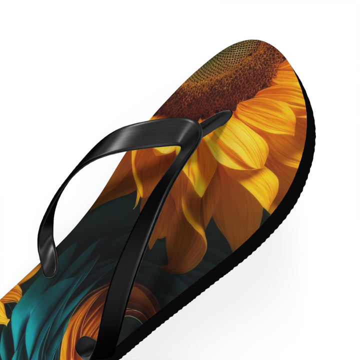 Sunflower Turquoise Elegance - Flip Flops - Shoes - g(0D·IO) - XL - Black sole -