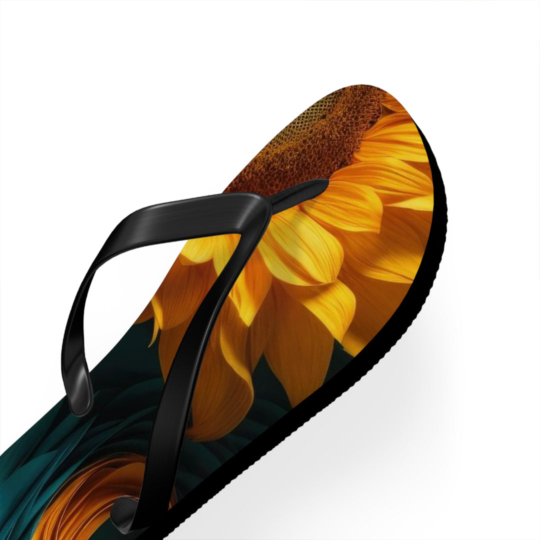 Sunflower Turquoise Elegance - Flip Flops - Shoes - g(0D·IO) - XL - Black sole -