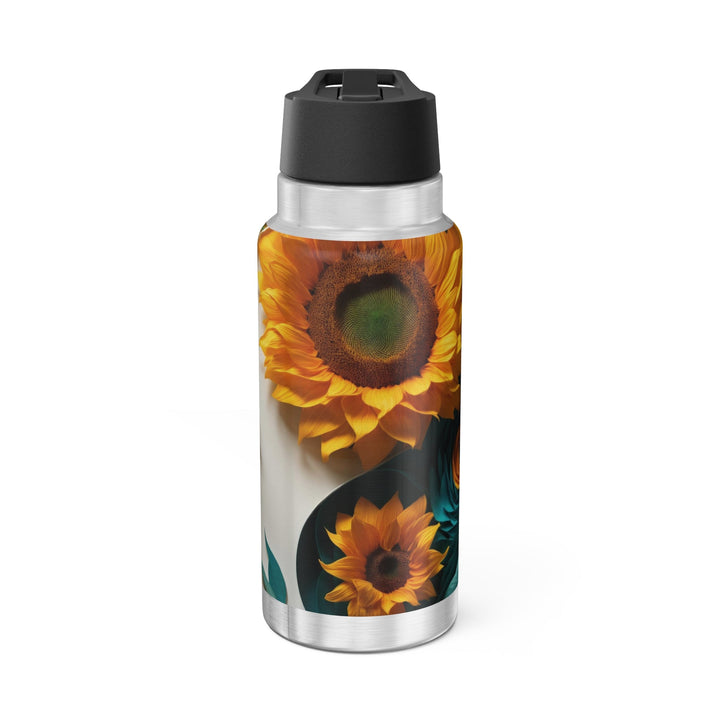 Sunflower Turquoise Elegance - Gator Tumbler 32oz - Mug - g(0D·IO) - Silver - 32oz -