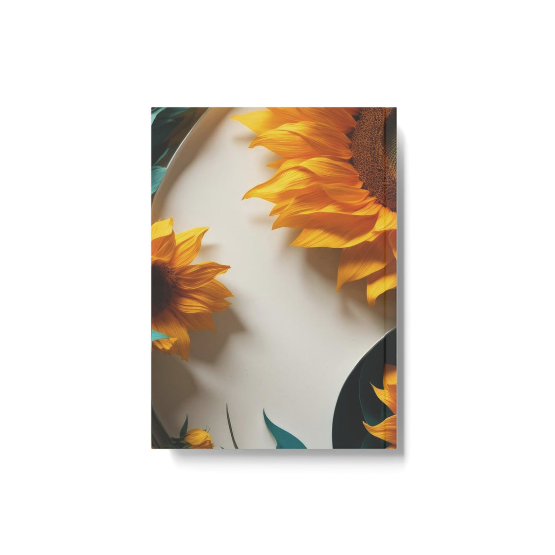 Sunflower Turquoise Elegance - Hard Backed Journal - Paper products - g(0D·IO) - Graph - A5 - White