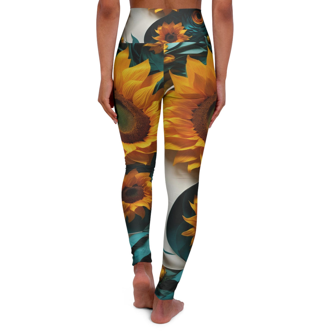 Sunflower Turquoise Elegance - High Waisted AOP Yoga Leggings - All Over Prints - g(0D·IO) - XS - -