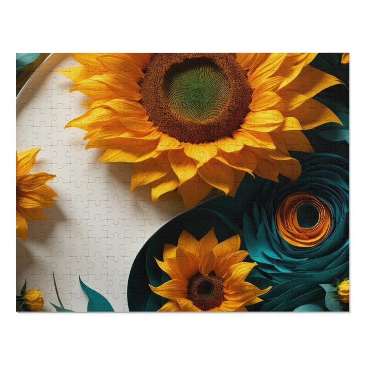 Sunflower Turquoise Elegance - Jigsaw Puzzle (100, 252, 500, 1000 pieces) - Puzzle - g(0D·IO) - 14" × 11" (252 pcs) - -