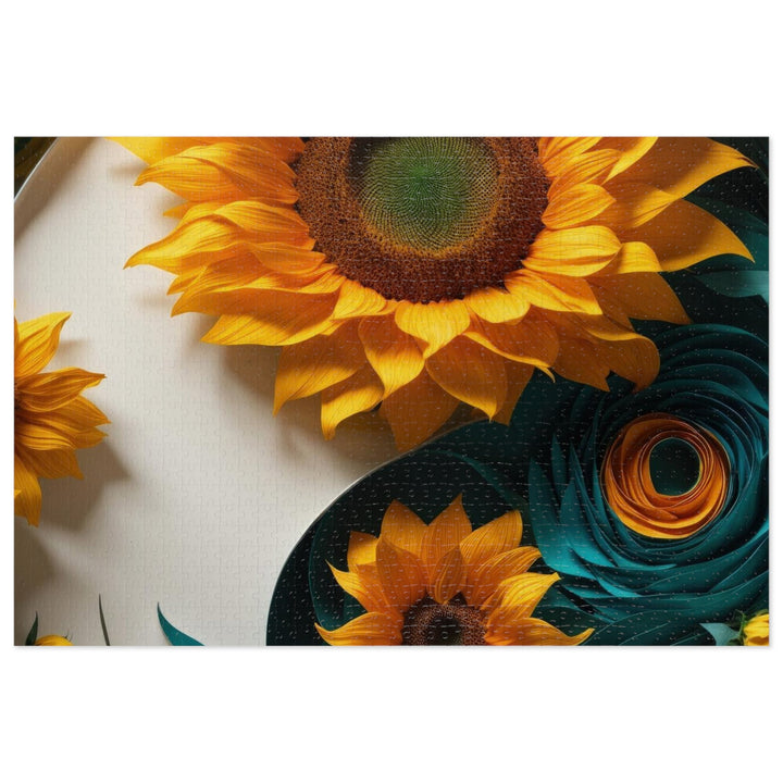 Sunflower Turquoise Elegance - Jigsaw Puzzle (100, 252, 500, 1000 pieces) - Puzzle - g(0D·IO) - 29.25" × 19.75" (1000 pcs) - -