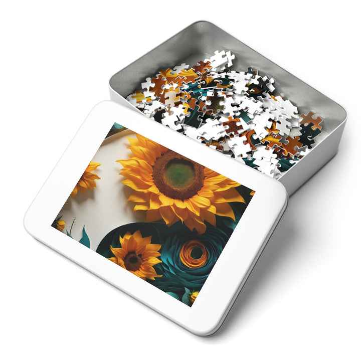 Sunflower Turquoise Elegance - Jigsaw Puzzle (100, 252, 500, 1000 pieces) - Puzzle - g(0D·IO) - 29.25" × 19.75" (1000 pcs) - -