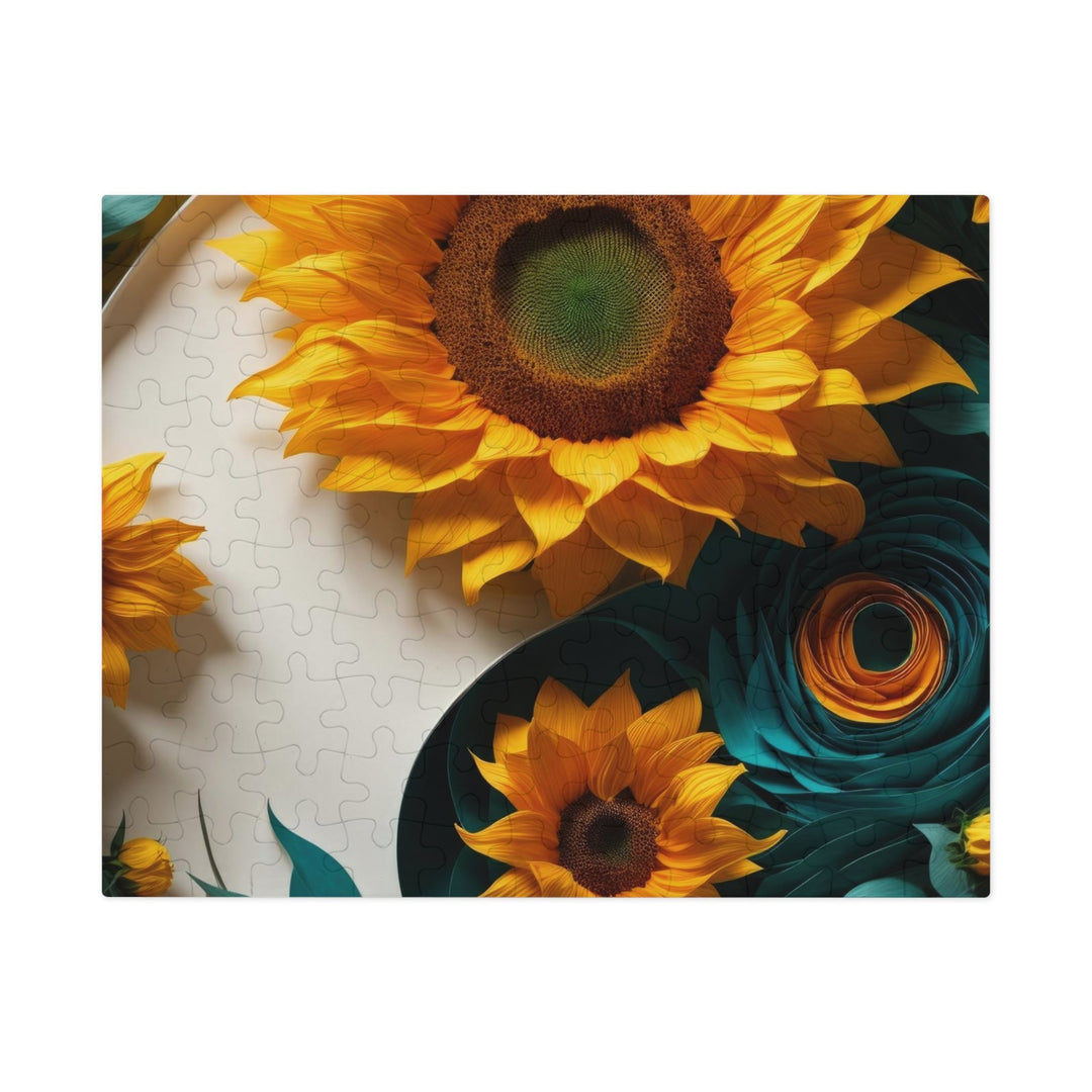 Sunflower Turquoise Elegance - Jigsaw Puzzle (100, 252, 500, 1000 pieces) - Puzzle - g(0D·IO) - 9.6" × 8" (110 pcs) - -