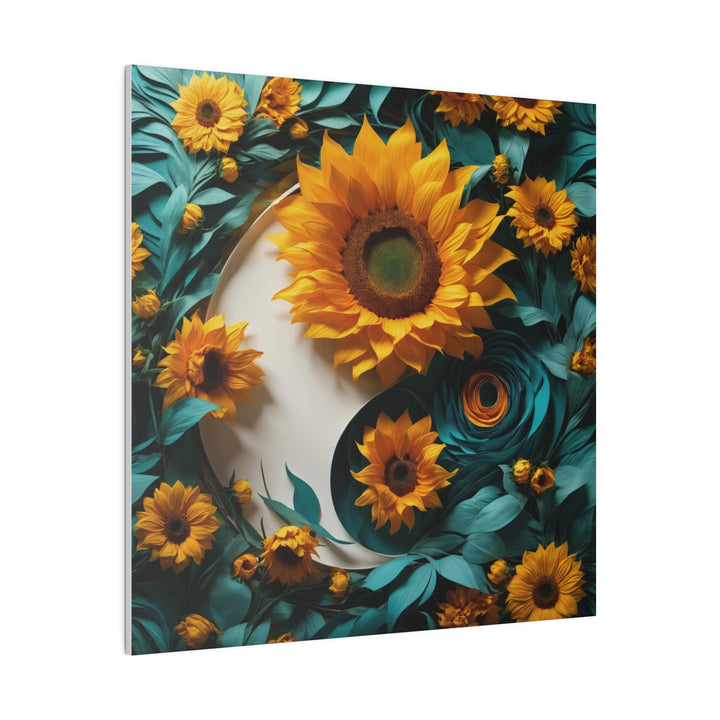 Sunflower Turquoise Elegance - Matte Canvas - Canvas - g(0D·IO) - 32" x 32" (Square) - 0.75'' -