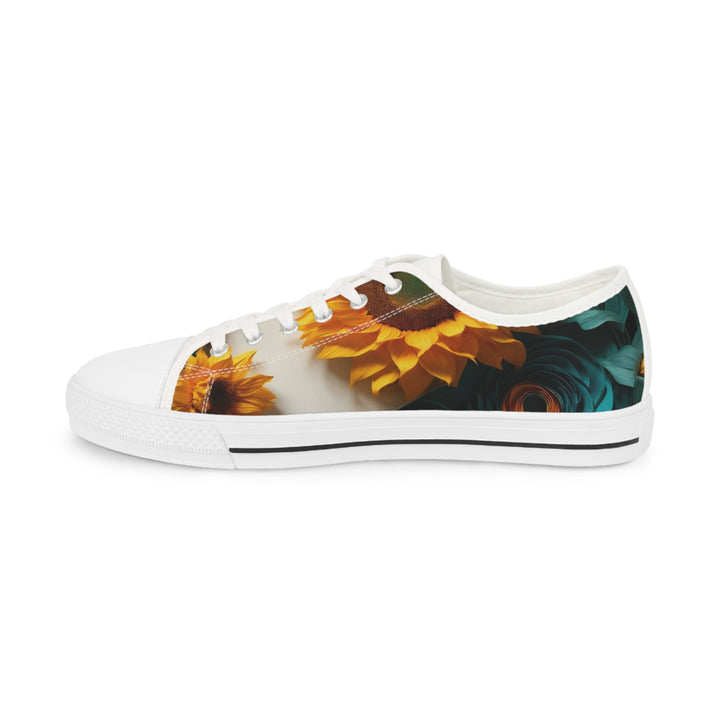 Sunflower Turquoise Elegance - Men's Lowtop Sneakers - Shoes - g(0D·IO) - US 5 - Black sole -