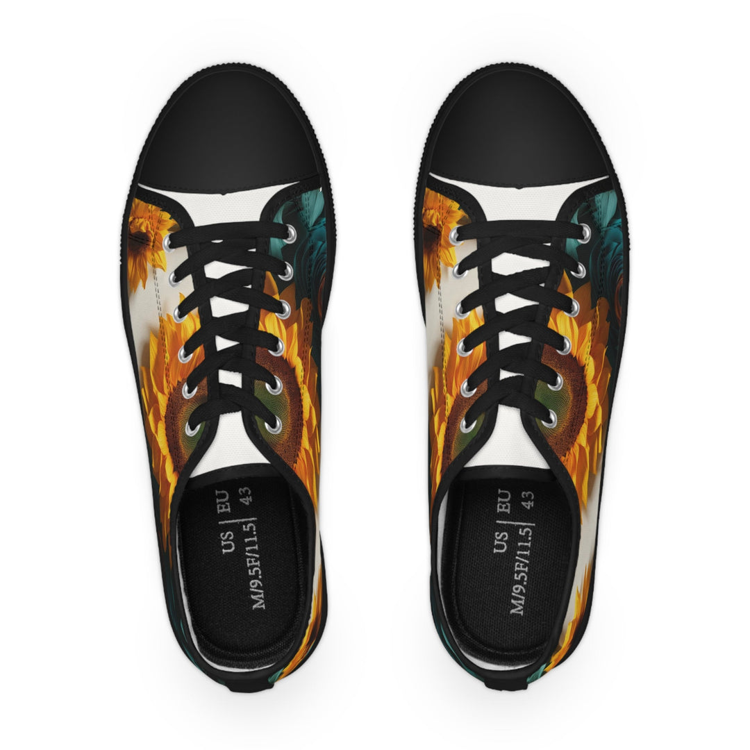 Sunflower Turquoise Elegance - Men's Lowtop Sneakers - Shoes - g(0D·IO) - US 5 - Black sole -