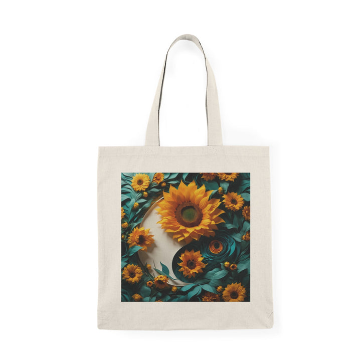 Sunflower Turquoise Elegance - Natural Tote Bag - Bags - g(0D·IO) - 15" x 16" - Natural -