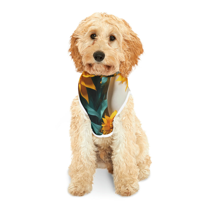 Sunflower Turquoise Elegance - Pet Hoodie - Pets - g(0D·IO) - XXS - Black Rib -