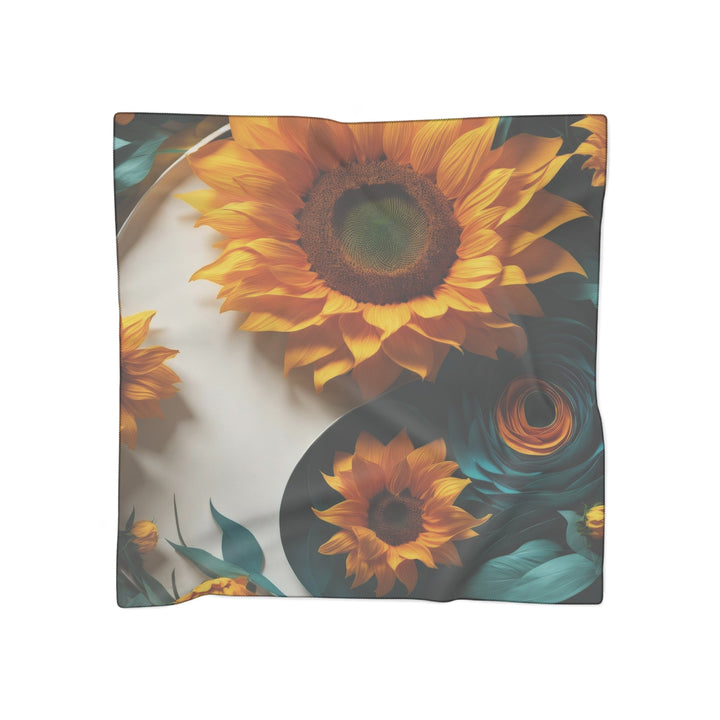 Sunflower Turquoise Elegance - Poly Scarf - Accessories - g(0D·IO) - Poly chiffon - 25" × 25" -