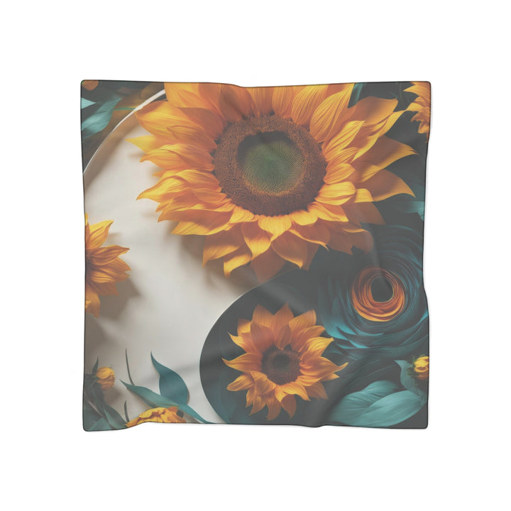 Sunflower Turquoise Elegance - Poly Scarf - Accessories - g(0D·IO) - Poly voile - 50" × 50" -