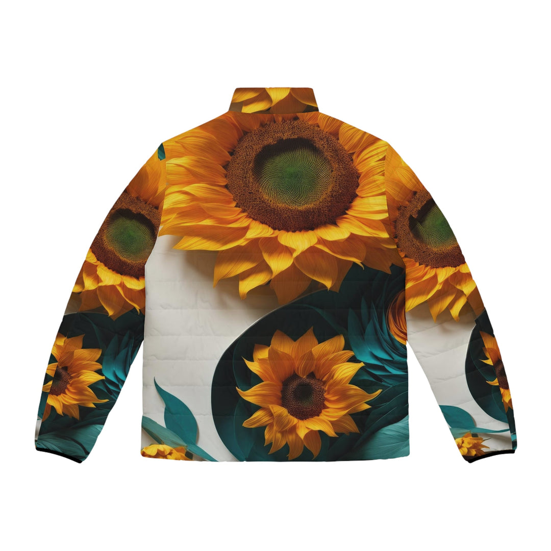 Sunflower Turquoise Elegance - Puffer Jacket - All Over Prints - g(0D·IO) - S - Black zipper -