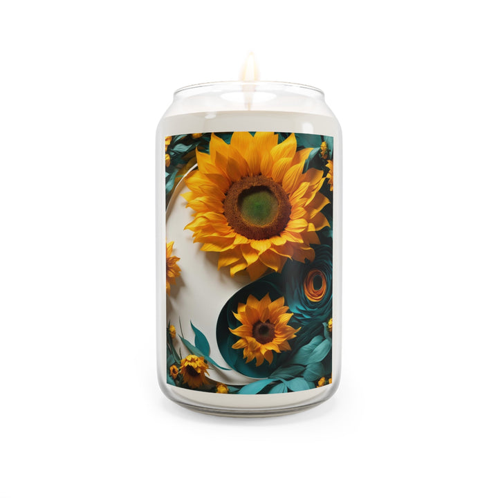 Sunflower Turquoise Elegance - Scented Candle - Home Decor - g(0D·IO) - Sea Breeze - 13.75oz -