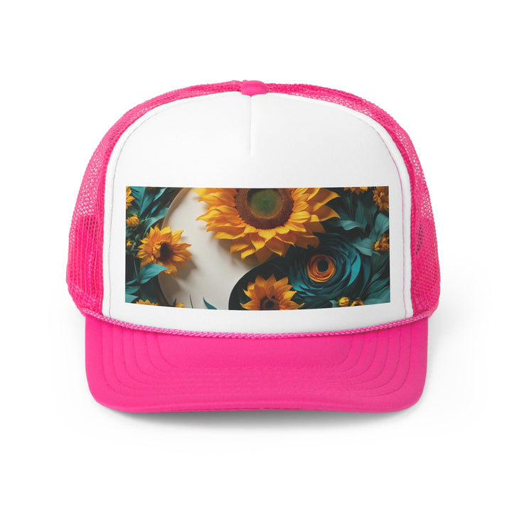 Sunflower Turquoise Elegance - Trucker Hat - Hats - g(0D·IO) - Pink - One size -