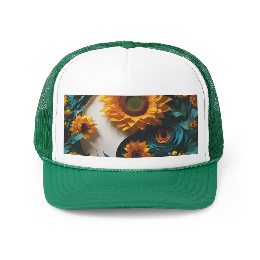 Sunflower Turquoise Elegance - Trucker Hat - Hats - g(0D·IO) - Green - One size -