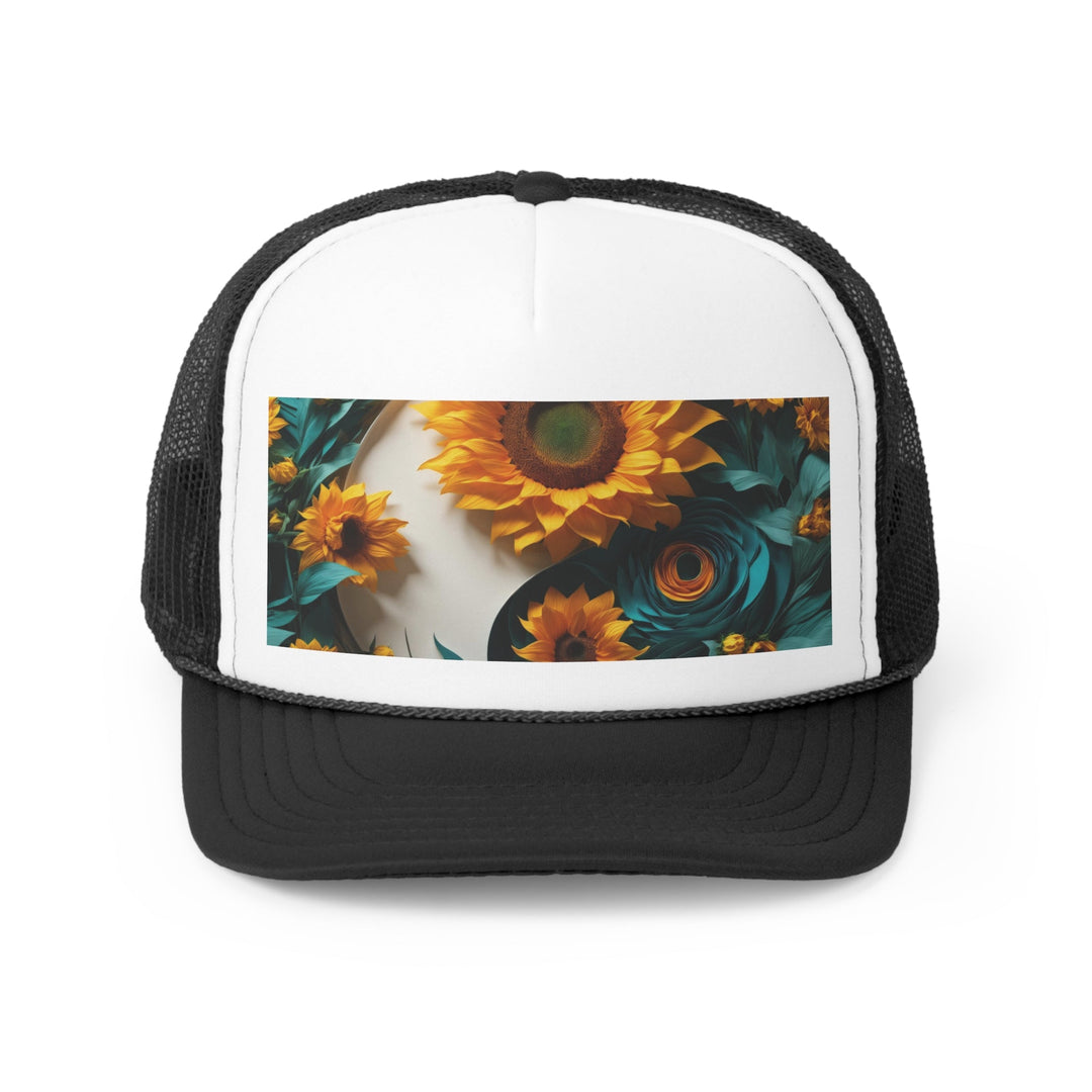 Sunflower Turquoise Elegance - Trucker Hat - Hats - g(0D·IO) - Black - One size -