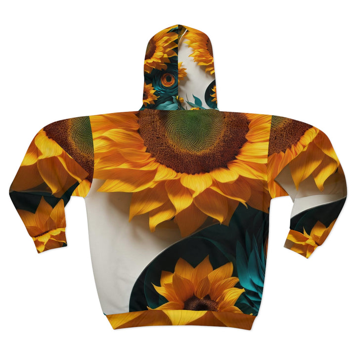 Sunflower Turquoise Elegance - Unisex Zip Hoodie - All Over Prints - g(0D·IO) - XS - -