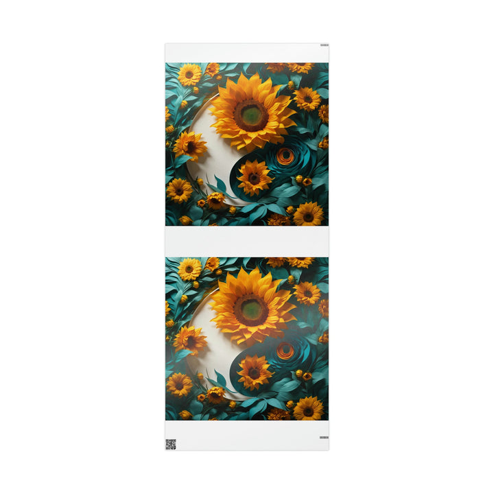 Sunflower Turquoise Elegance - Wrapping Paper - Home Decor - g(0D·IO) - 30'' x 72'' - Glossy -