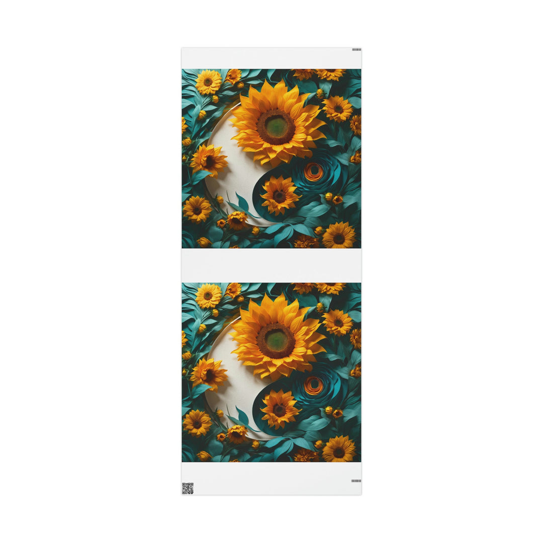 Sunflower Turquoise Elegance - Wrapping Paper - Home Decor - g(0D·IO) - 30'' x 72'' - Matte -