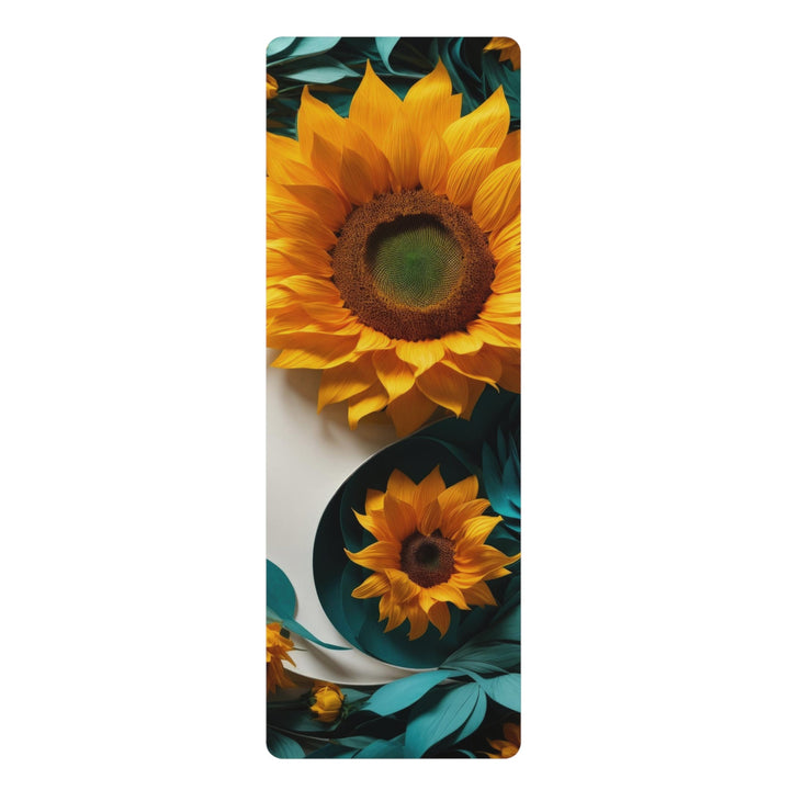 Sunflower Turquoise Elegance - Yoga Mat - Home Decor - g(0D·IO) - 24” x 68” - -