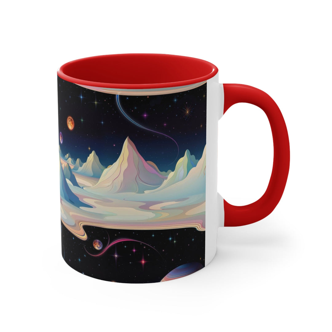 Surreal Cosmic Landscape - Accent Coffee Mug - Mug - g(0D·IO) - Pink - 11oz -