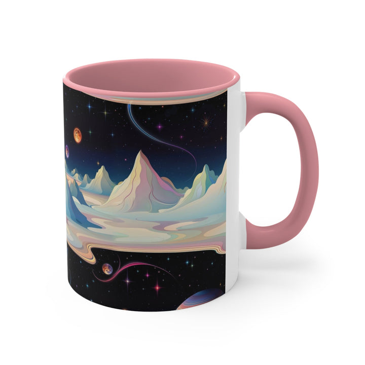 Surreal Cosmic Landscape - Accent Coffee Mug - Mug - g(0D·IO) - Pink - 11oz -