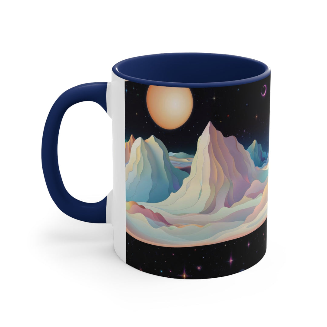 Surreal Cosmic Landscape - Accent Coffee Mug - Mug - g(0D·IO) - Pink - 11oz -