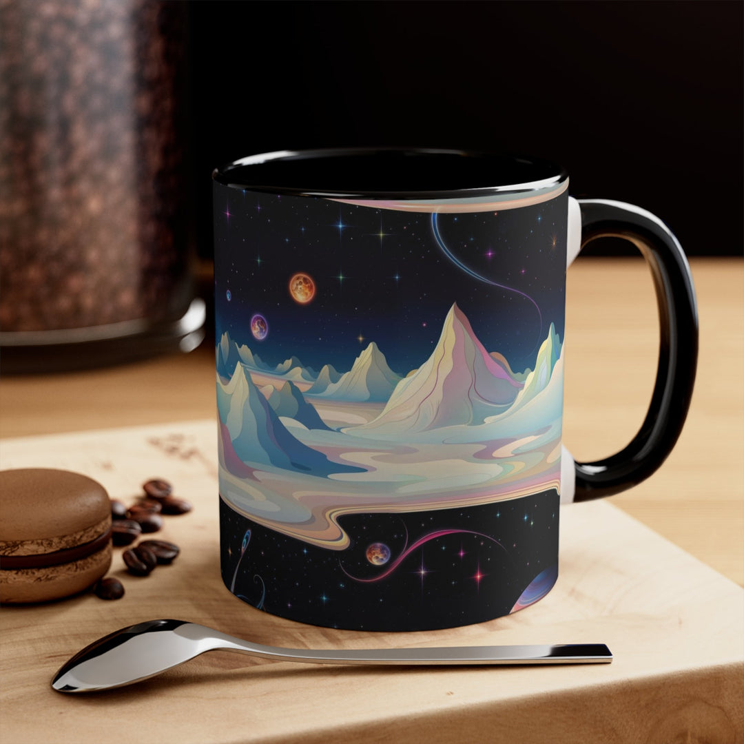 Surreal Cosmic Landscape - Accent Coffee Mug - Mug - g(0D·IO) - Pink - 11oz -