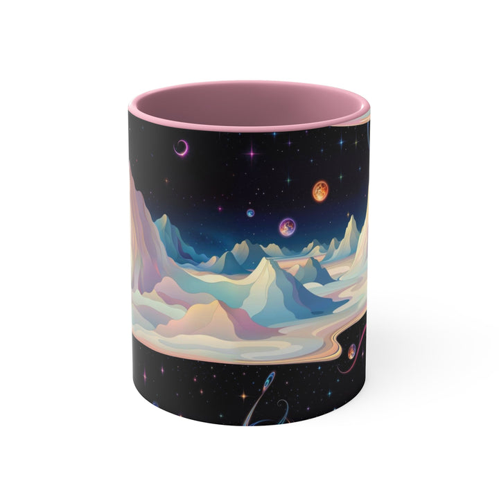 Surreal Cosmic Landscape - Accent Coffee Mug - Mug - g(0D·IO) - Pink - 11oz -