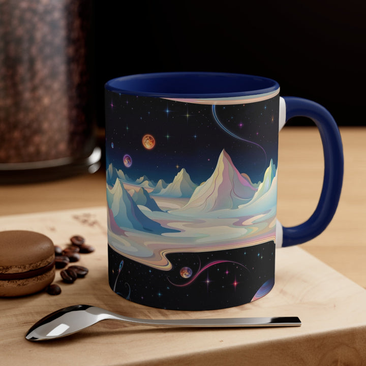 Surreal Cosmic Landscape - Accent Coffee Mug - Mug - g(0D·IO) - Pink - 11oz -