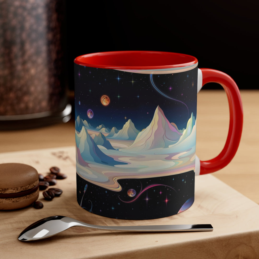 Surreal Cosmic Landscape - Accent Coffee Mug - Mug - g(0D·IO) - Pink - 11oz -