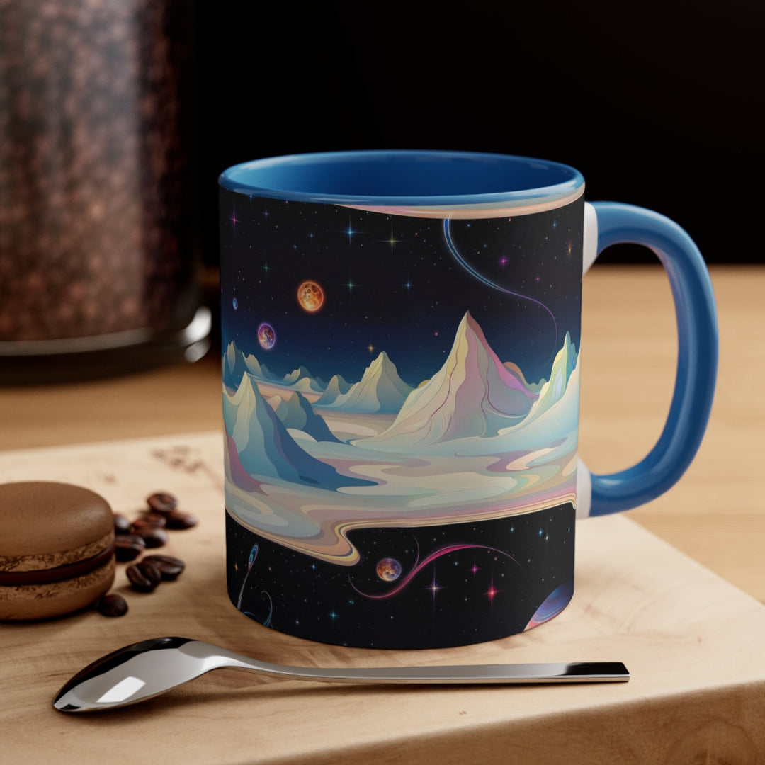 Surreal Cosmic Landscape - Accent Coffee Mug - Mug - g(0D·IO) - Pink - 11oz -