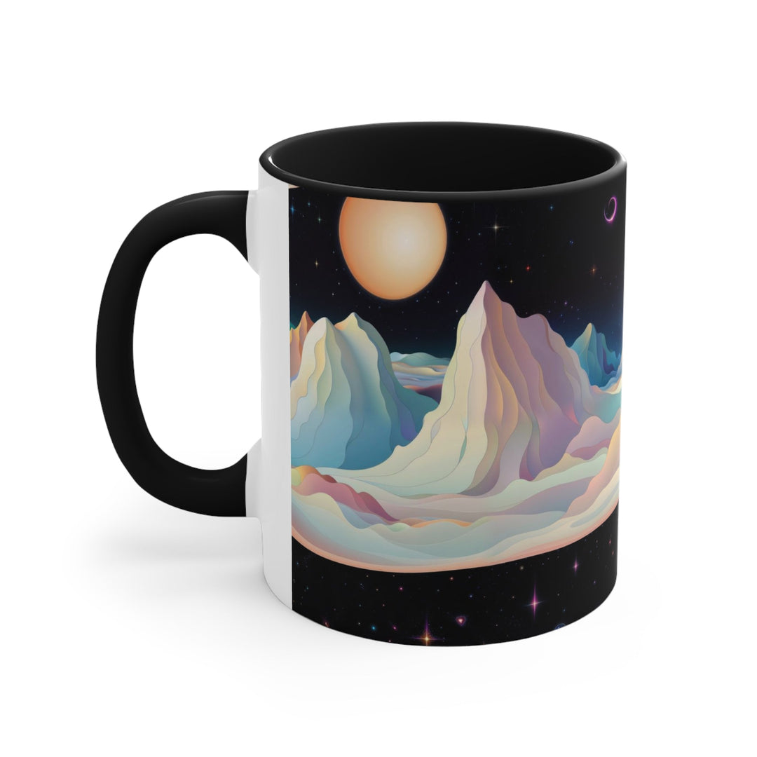 Surreal Cosmic Landscape - Accent Coffee Mug - Mug - g(0D·IO) - Pink - 11oz -