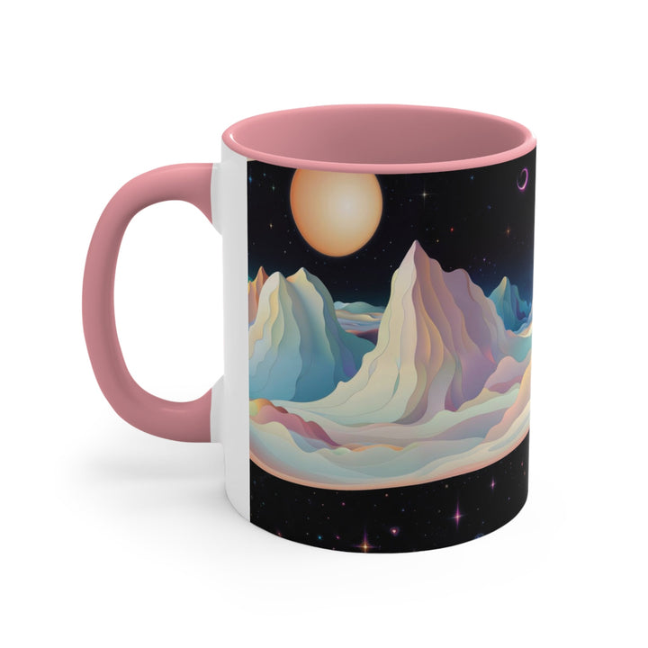 Surreal Cosmic Landscape - Accent Coffee Mug - Mug - g(0D·IO) - Pink - 11oz -