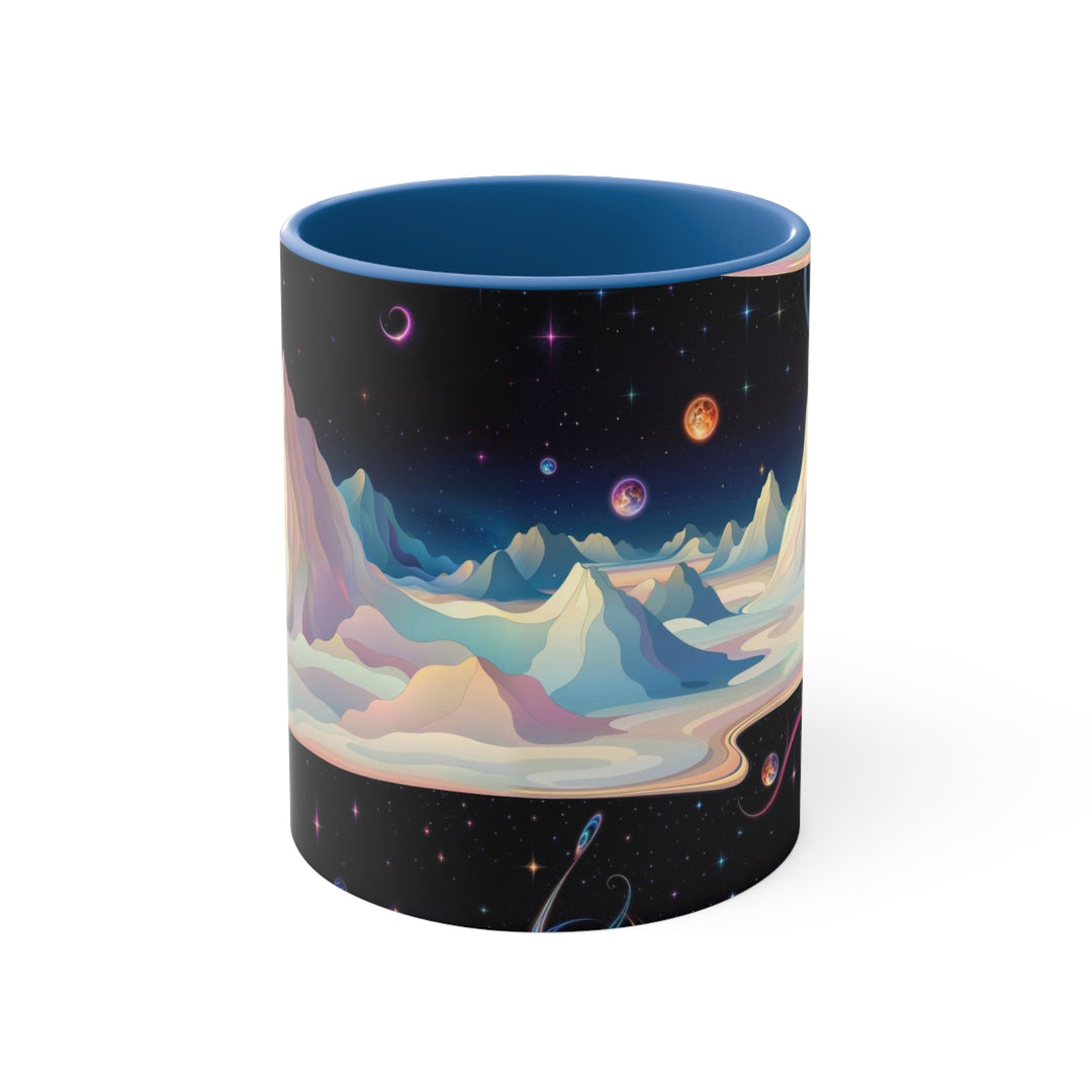 Surreal Cosmic Landscape - Accent Coffee Mug - Mug - g(0D·IO) - Blue - 11oz -