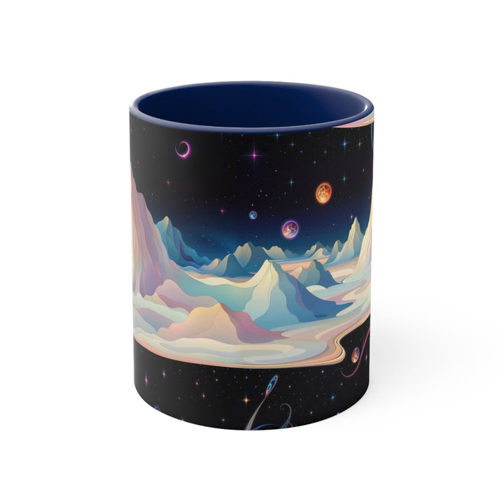 Surreal Cosmic Landscape - Accent Coffee Mug - Mug - g(0D·IO) - Navy - 11oz -