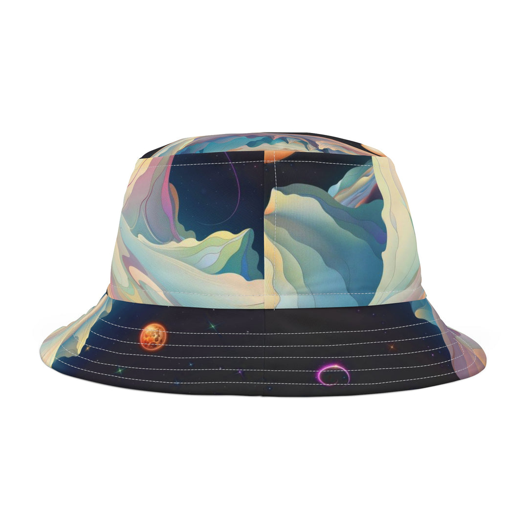 Surreal Cosmic Landscape - Bucket Hat - Hats - g(0D·IO) - Large - White stitching -