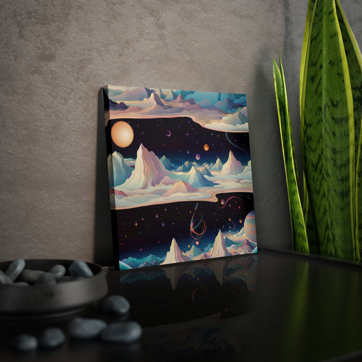 Surreal Cosmic Landscape - Canvas Photo Tile - Canvas - g(0D·IO) - 8" x 8" (Square) - 0.5" -