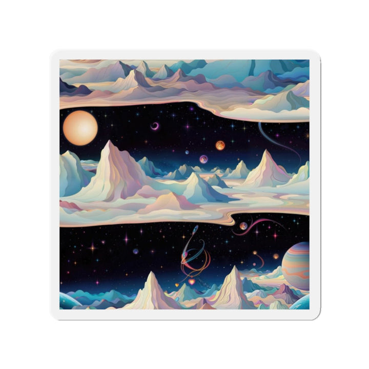 Surreal Cosmic Landscape - Die-cut Magnet - Home Decor - g(0D·IO) - 2" x 2" - Die-Cut - 1 pc