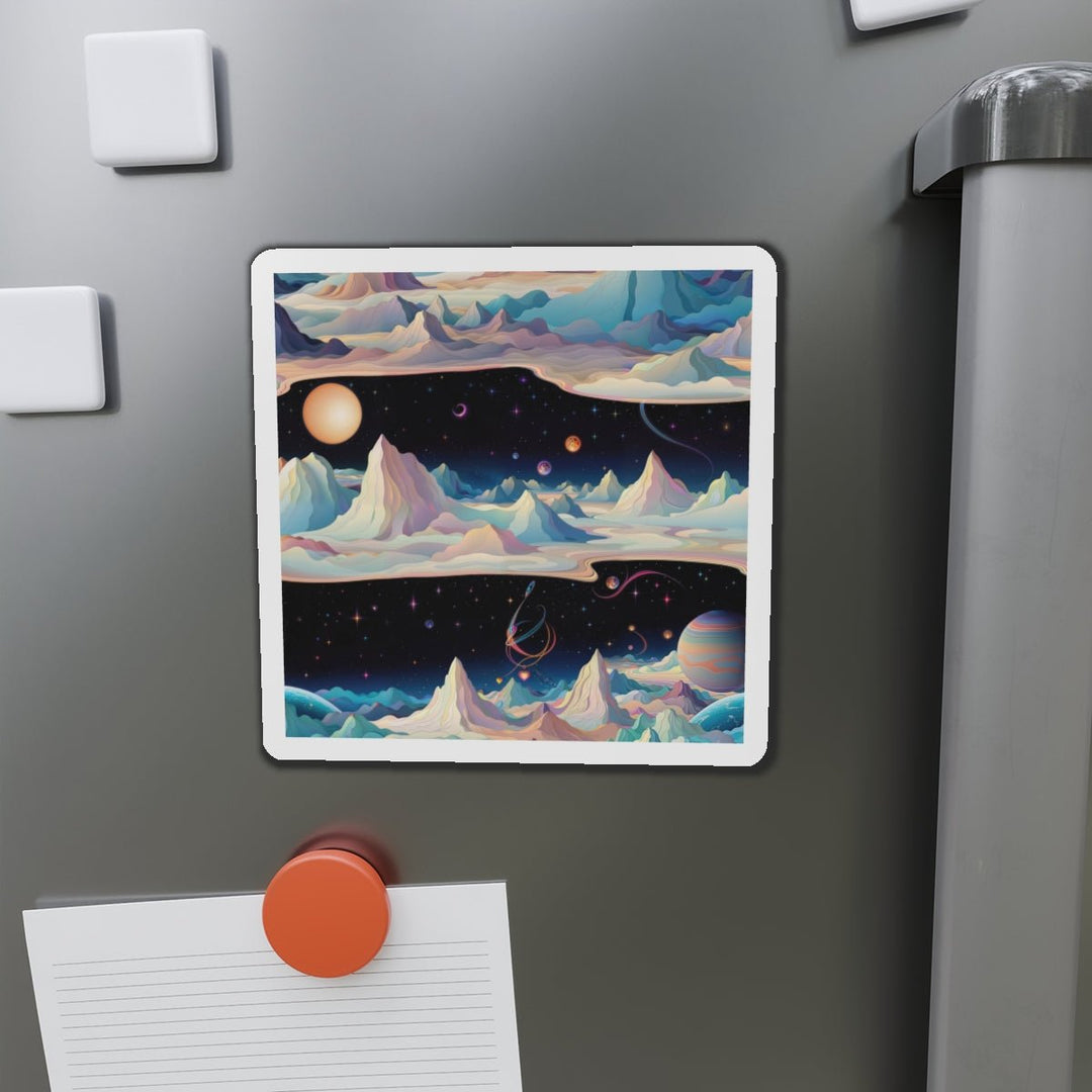 Surreal Cosmic Landscape - Die-cut Magnet - Home Decor - g(0D·IO) - 6 × 6" - Die-Cut - 1 pc