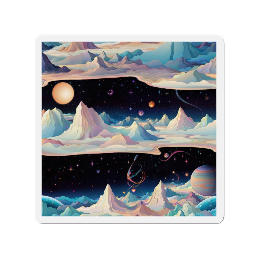 Surreal Cosmic Landscape - Die-cut Magnet - Home Decor - g(0D·IO) - 6 × 6" - Die-Cut - 1 pc