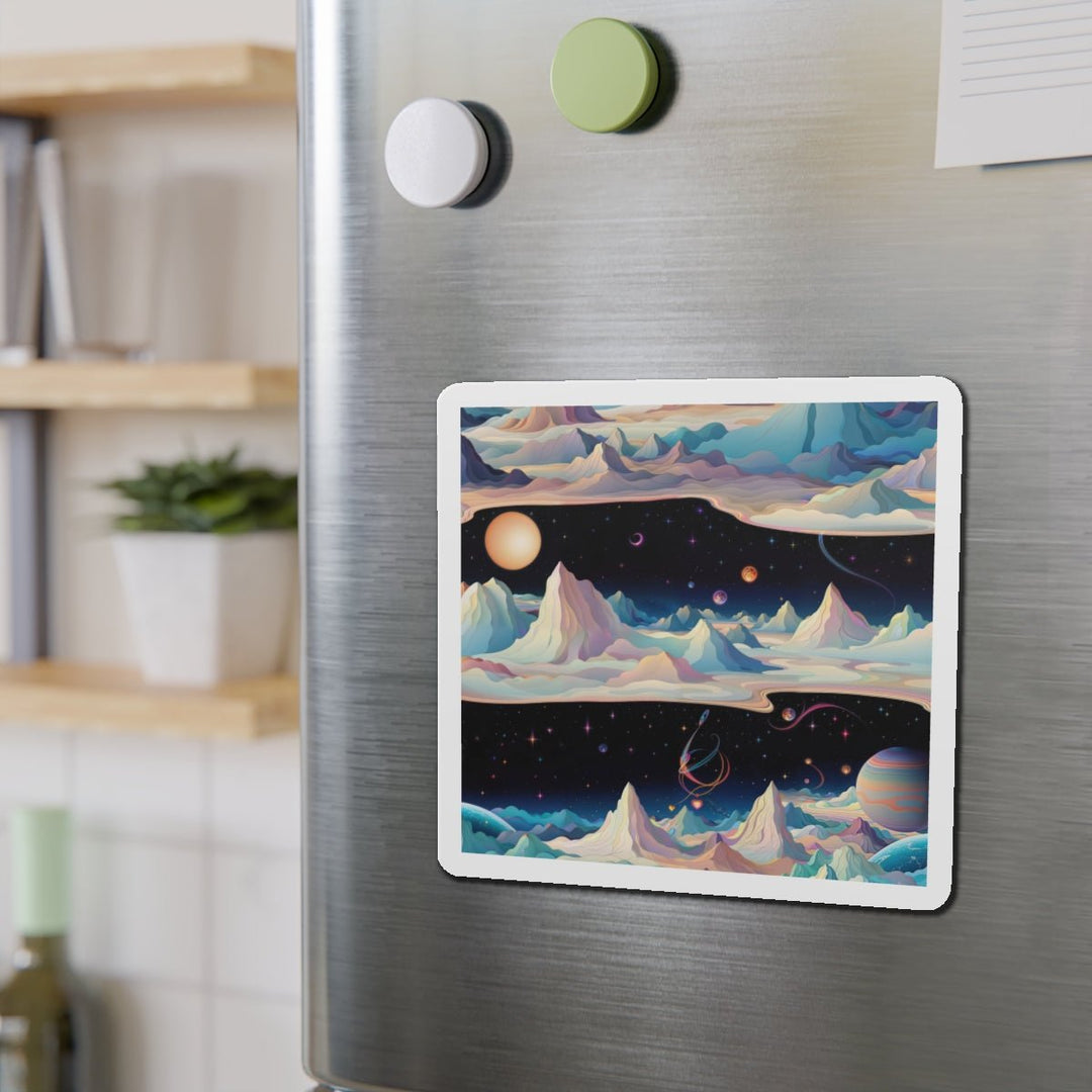 Surreal Cosmic Landscape - Die-cut Magnet - Home Decor - g(0D·IO) - 6 × 6" - Die-Cut - 1 pc