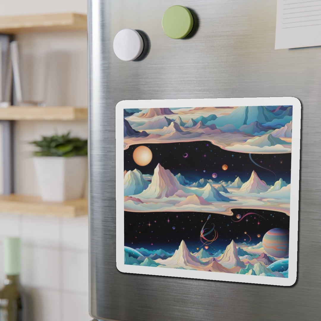 Surreal Cosmic Landscape - Die-cut Magnet - Home Decor - g(0D·IO) - 6 × 6" - Die-Cut - 1 pc